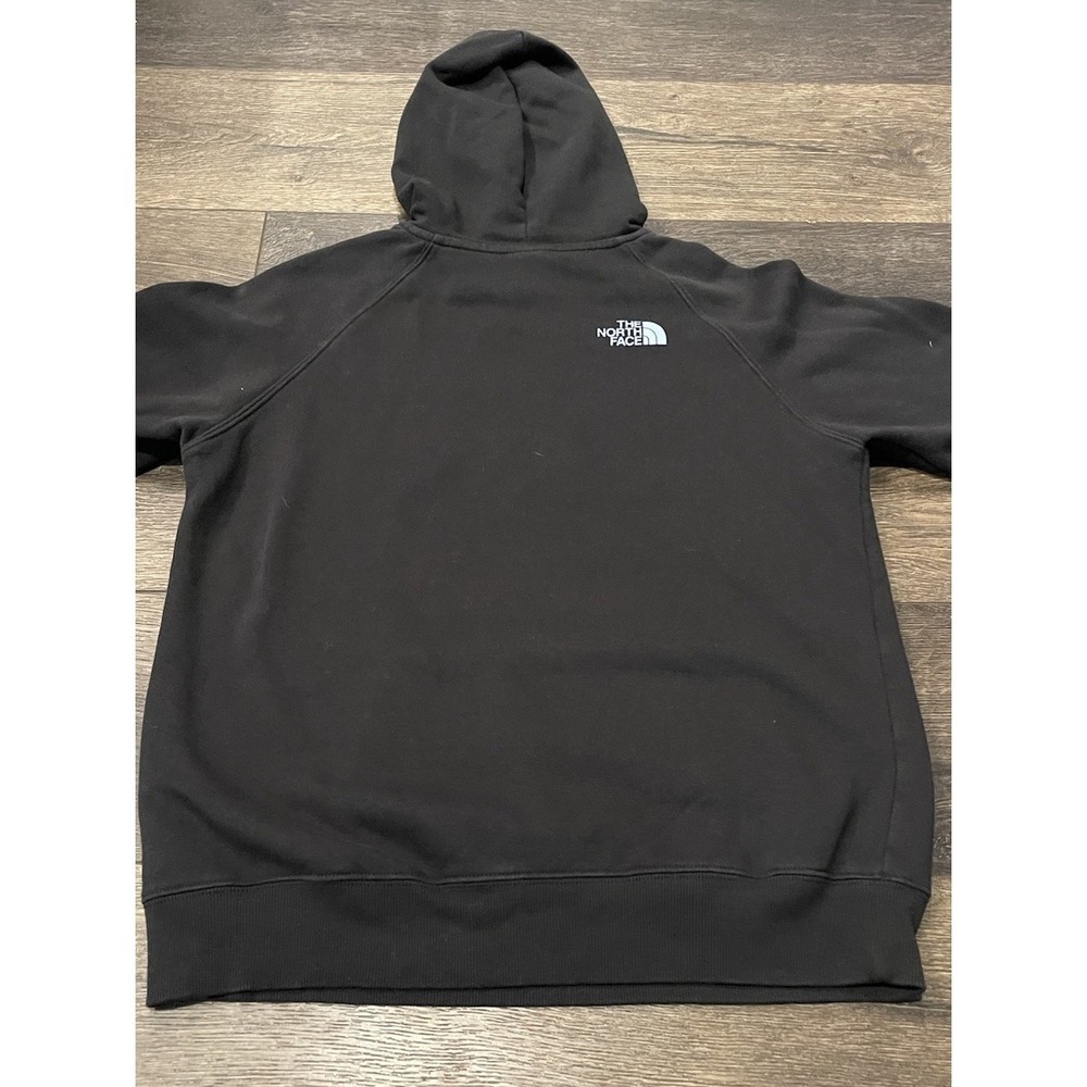 The North Face Hoodie Women's Medium Black Blue Graphic Pullover Sweatshirt - Picture 8 of 9